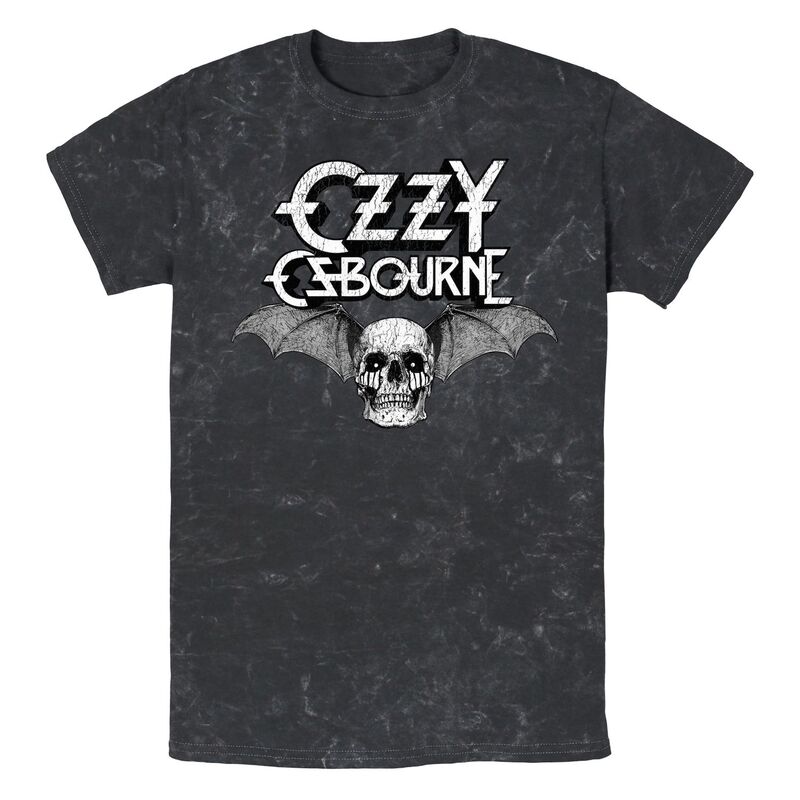 アニメキャラクター メンズ トップス Tシャツ グラフィック Licensed Character Men's Ozzy Osbourne Winged Skull Graphic Tee Black ブラック