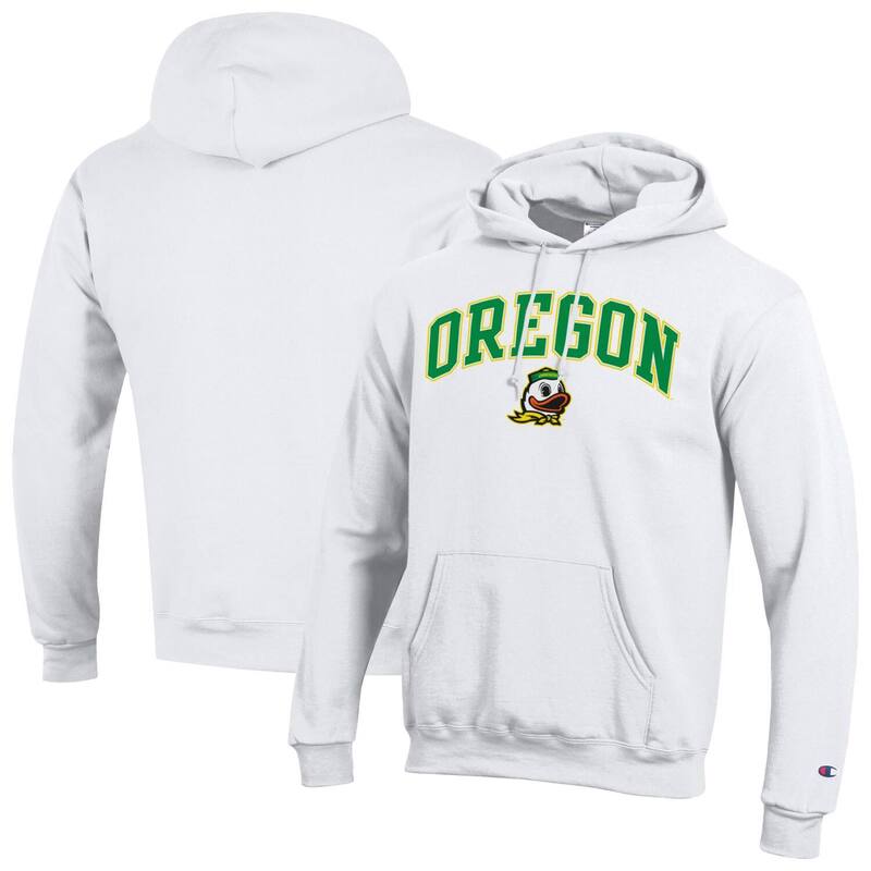 チャンピオン メンズ トップス Tシャツ ロゴ パーカー Men'sChampion White Oregon Ducks Arch Over Logo Pullover Hoodie Uoo White ホワイト 13,831円