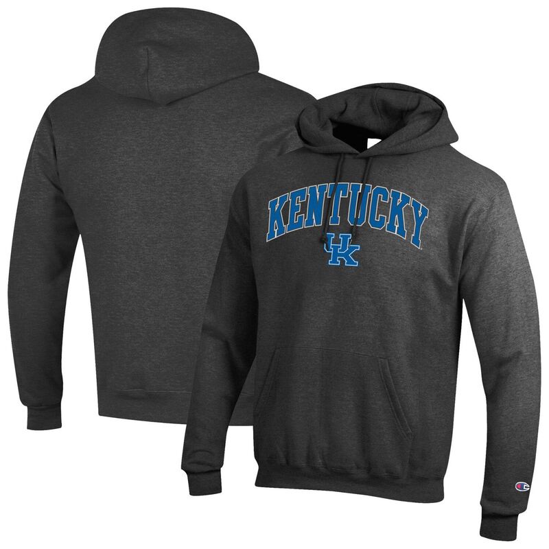 チャンピオン メンズ トップス Tシャツ ロゴ パーカー MenChampion Heather Charcoal Kentucky Wildcats Arch Over Logo Pullover Hoodie Ken Charco チャコール