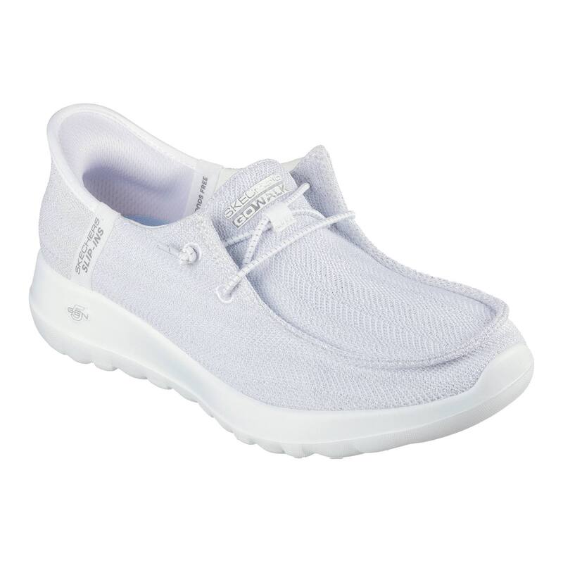 【送料無料】 スケッチャーズ レディース サンダル シューズ Skechers Hands Free Slip-ins GO WALK Joy Fantasia Women's Shoes White Silver画像