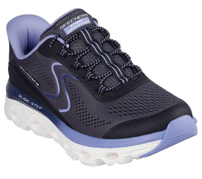 スケッチャーズ レディース シューズ サンダル スニーカー Skechers Hands Free Slip-ins Glide-Step Sole Women'sneakers Black Blue ブラック