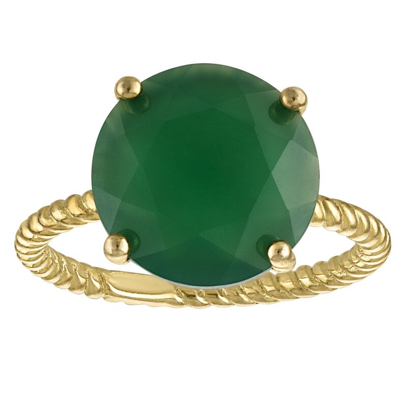 Designs by Gioelli レディース アクセサリー リング Designs by Gioelli Gold Over Sterling Silver Green Chalcedony Solitaire Ringold Tone ゴールド