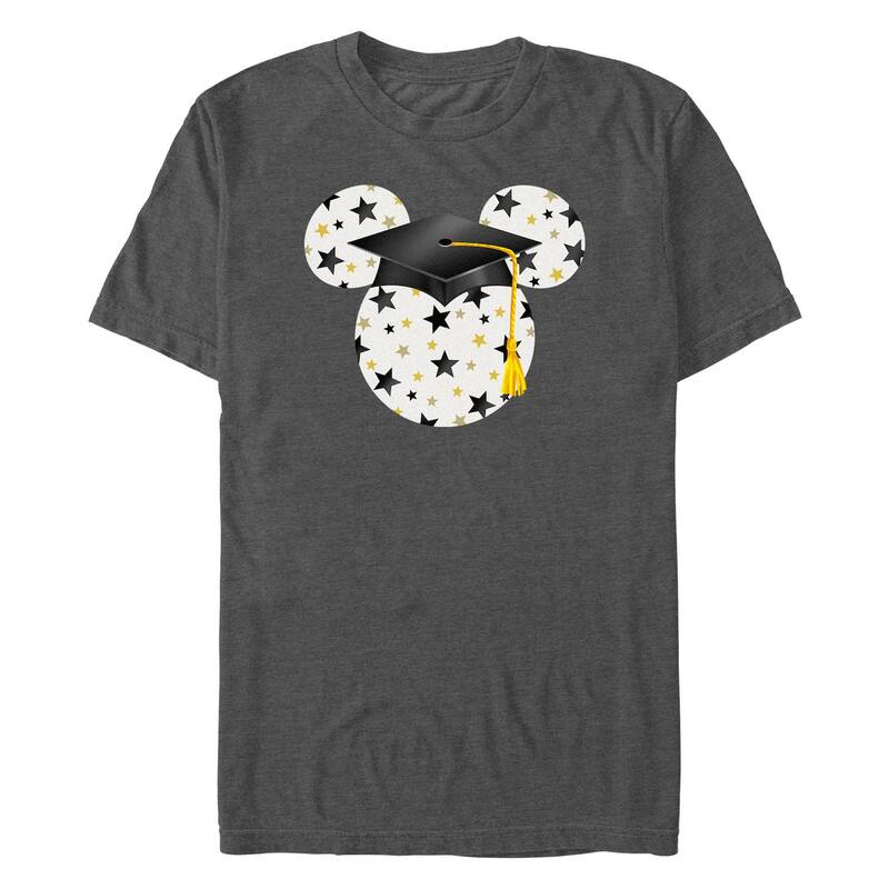 アニメキャラクター メンズ トップス Tシャツ トール グラフィック Licensed Character Disney's Mickey Mouse Grad Hat Big & Tall Graphic Tee Charcoal Heather チャコール