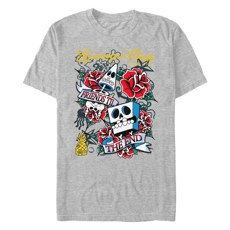 ニコロデオン メンズ トップス Tシャツ パンツ トール グラフィック Big & Tall Nickelodeon SpongeBob SquarePants Friends Til Thend Graphic Tee Athletic Heather ヘザー