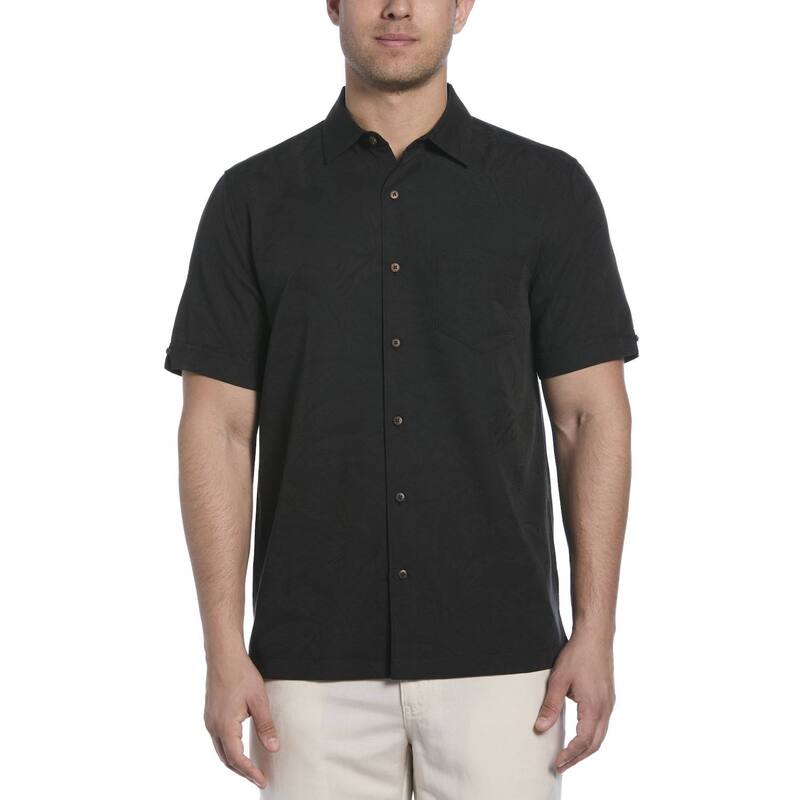 キューバベラ メンズ トップス Tシャツ ダウン Men's Cubavera Short Sleeve Button-Down Shirt Jet Black ブラック