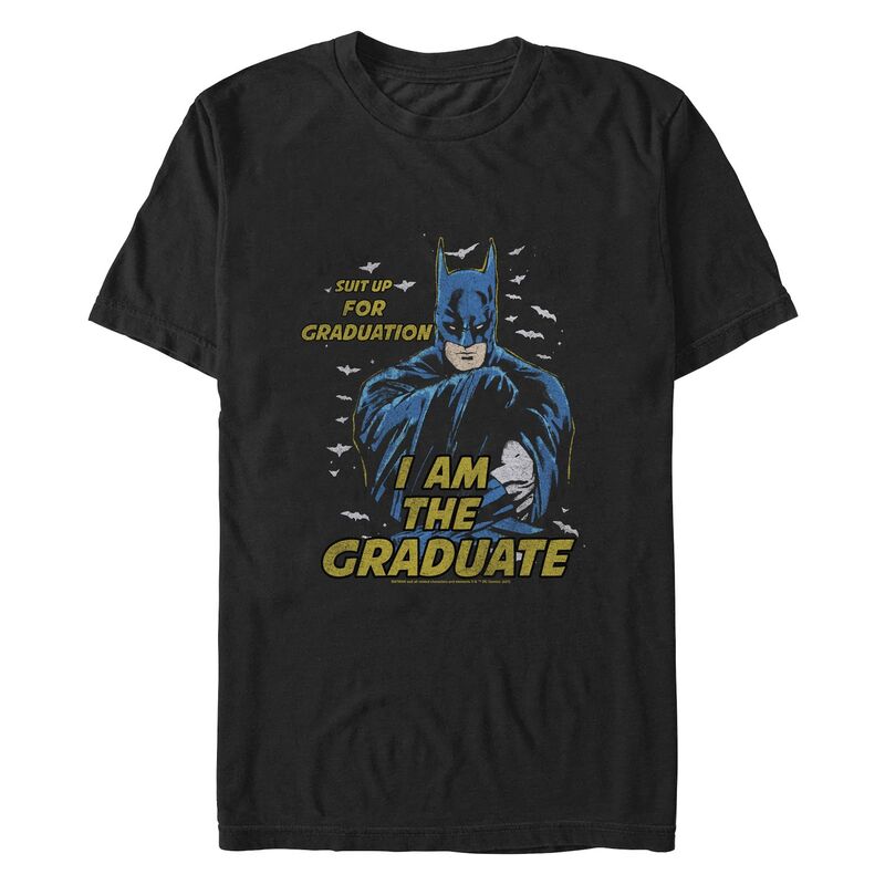 アニメキャラクター メンズ トップス Tシャツ トール グラフィック Licensed Character Big & Tall DComics Batman I Am The Graduate Graphic Tee Black ブラック
