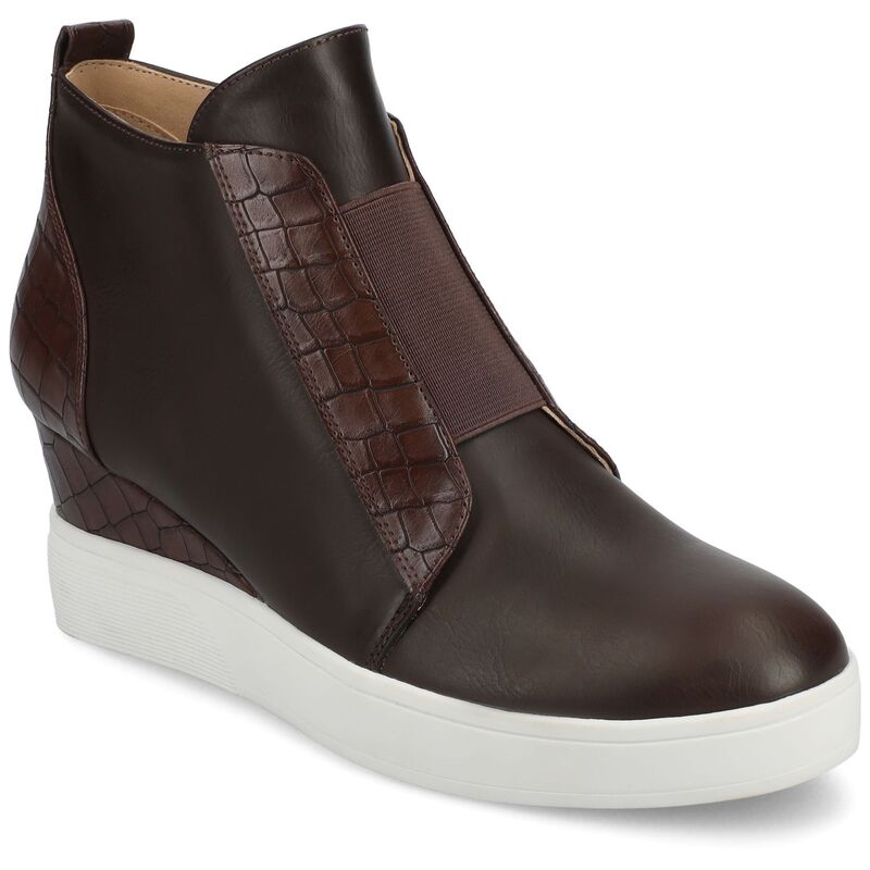 渡航 レディース シューズ スニーカー Journee Clara Women\u0027s Wedge Sneakers Chocolate 黒茶 レディース靴-靴-スニーカー