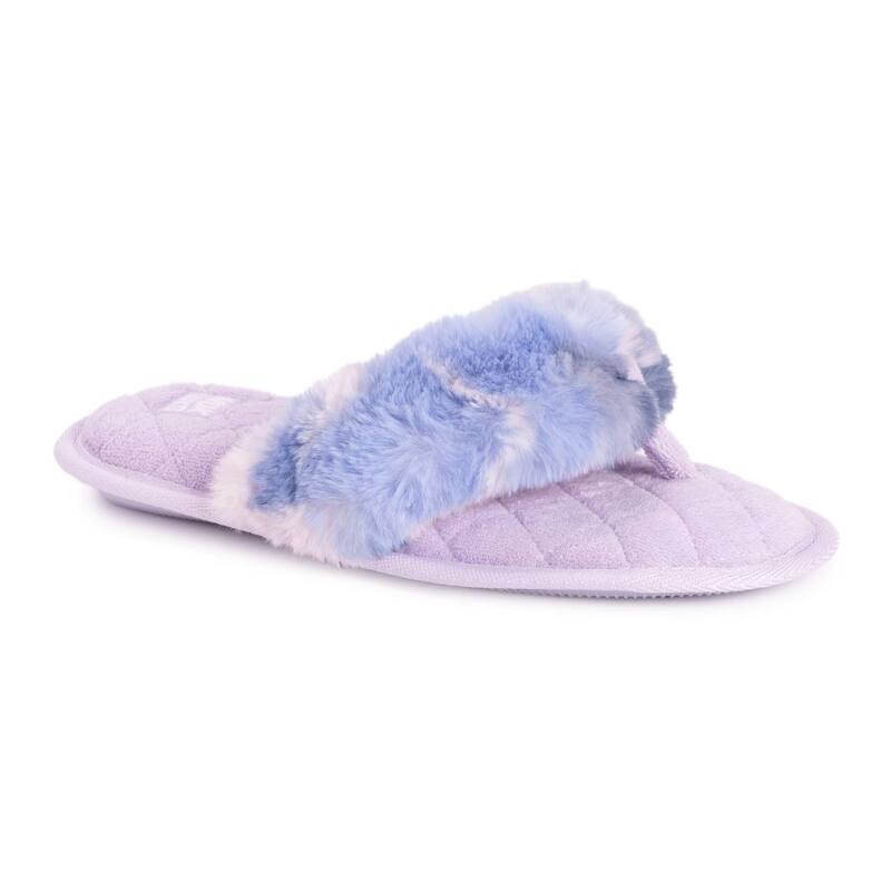 ムクルクス レディース シューズ サンダル MUK LUKS Maren Faux Fur Women's Thong Slippers Lavender ラベンダー｜ReVida 店