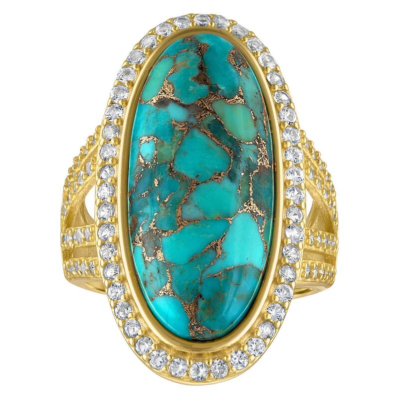 Designs by Gioelli レディース アクセサリー リング Designs by Gioelli Gold Plated Sterling Silver Turquoise Ringold Tone ゴールド