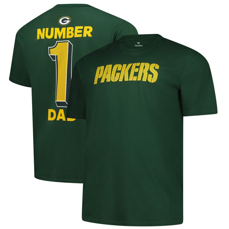 ファナティクス メンズ トップス Tシャツ トール MenFanatics Green Bay Packers Big \u0026 Tall Number One Dad T-Shirt Pkr Green グリーン