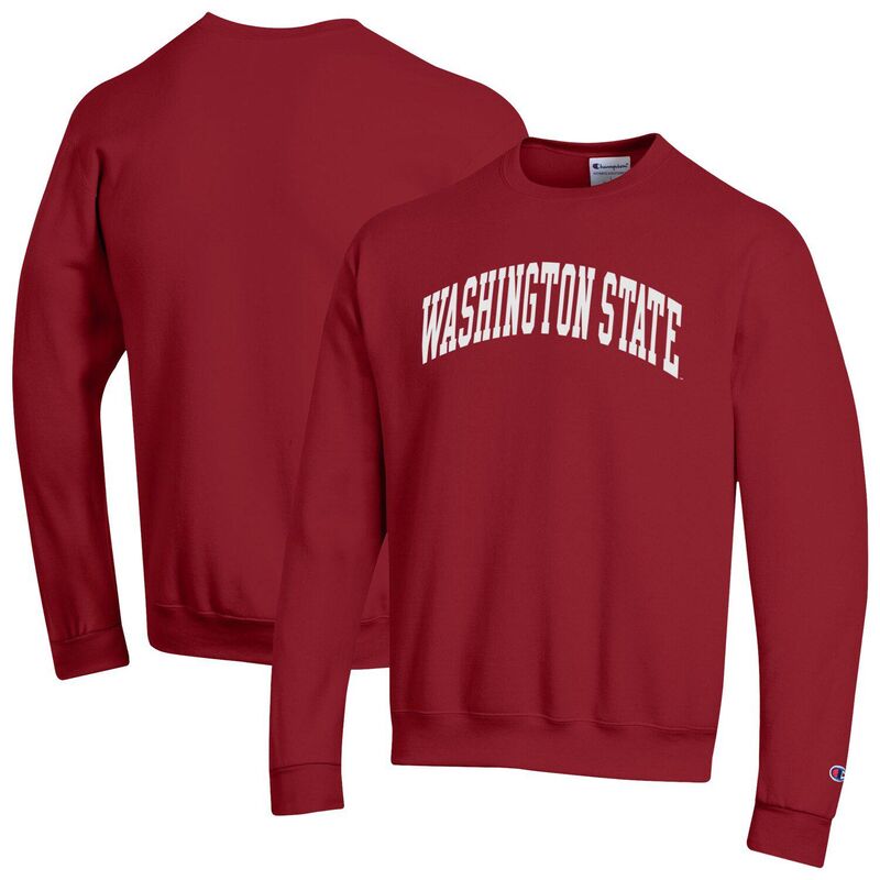 はやりっ児 メンズ トップス プルオーバー 汗水 フリース Men\u0027s Champion Crimson Washington State Cougars Basic Arch Fleece Pullover Sweatshirt Wsc Red 赤いこと