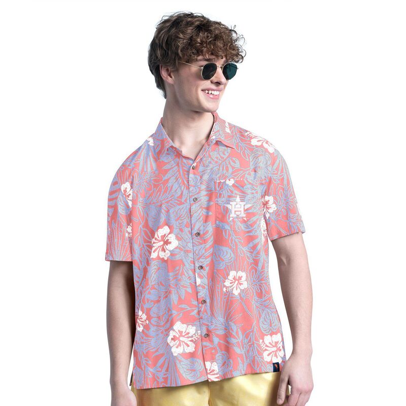 マルガリータビル メンズ トップス Tシャツ Men's Margaritaville Coral Houston Astros Palm Shade Party Button-Up Shirt Ast Pink O ピンク 14,415円