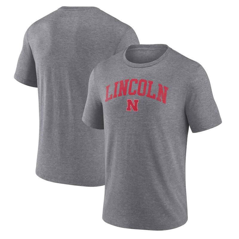 アンブランデッド メンズ トップス Tシャツ Unbranded Men's Heather Gray Nebraska Huskers Arched City Tri-Blend T-Shirt Neb Grey グレー