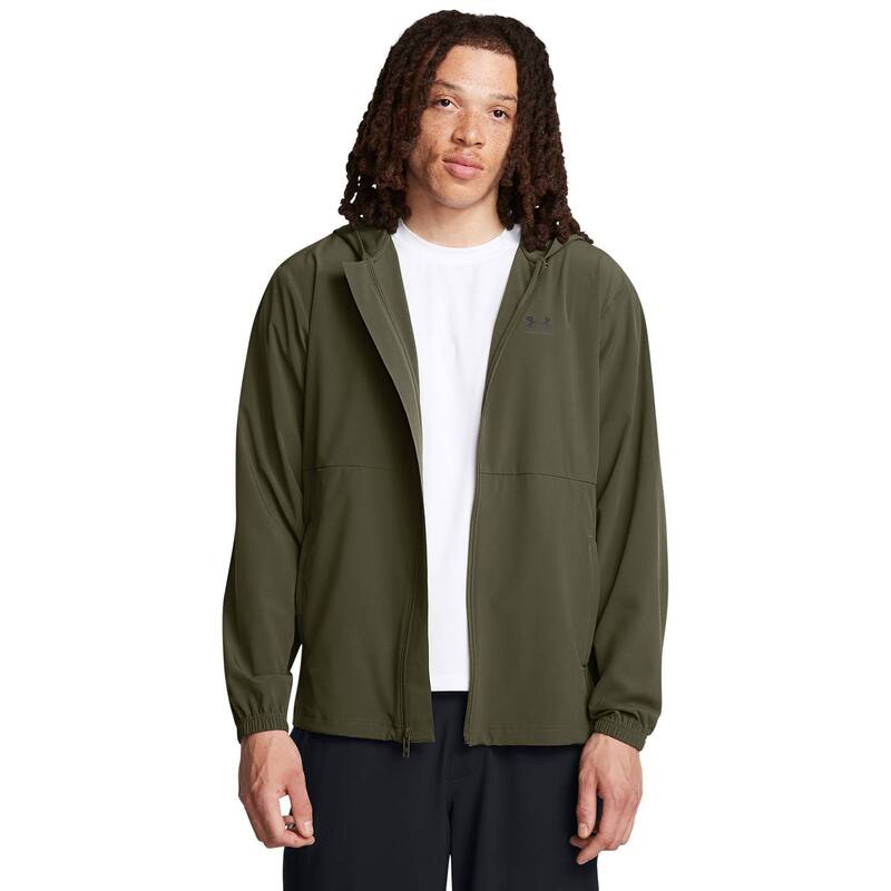アンダーアーマー メンズ アウター ジャケット・ブルゾン Men's Under Armour Vibe Woven Hooded Windbreaker Jacket Marine Od Green グリーン｜ReVida 店