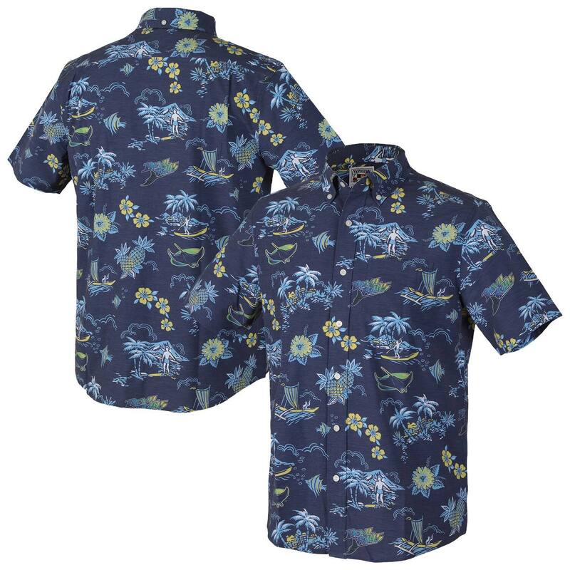 レインスプーナー メンズ トップス Tシャツ ダウン Men's Reyn Spooner Dark Blue Tampa Bay Rays Kekai Button-Down Shirt Ray Dark B ブルー