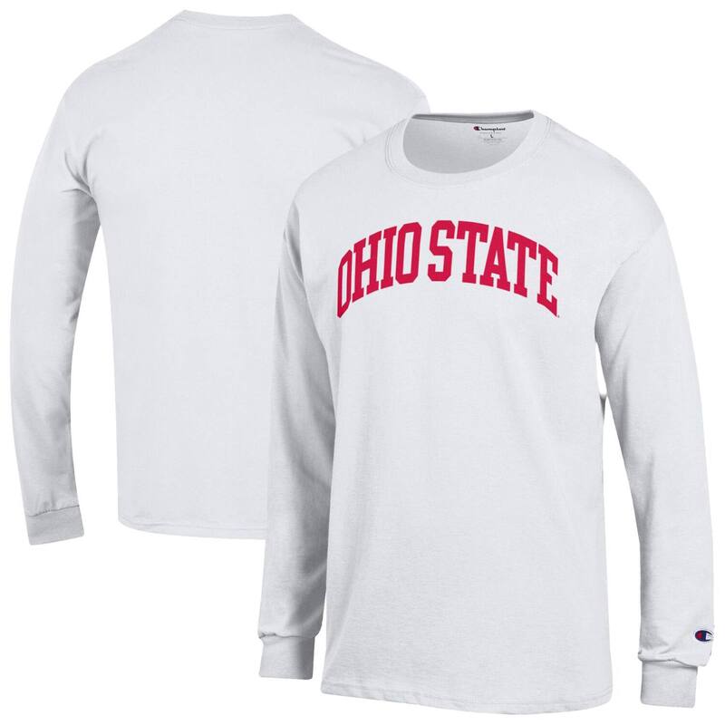 チャンピオン メンズ トップス Tシャツ Men's Champion White Ohio State Buckeyes Basic Arch Long Sleeve T-Shirt Osu White ホワイト