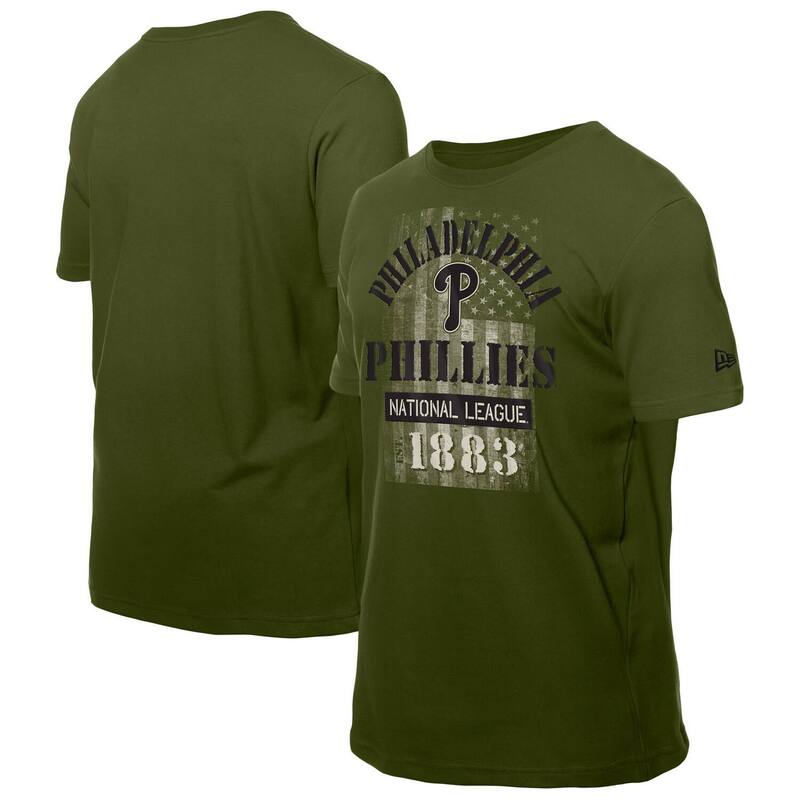 ニューエラ メンズ トップス Tシャツ Men'sNew Era Green Philadelphia Phillies Armed Forces T-Shirt Phl Green グリーン