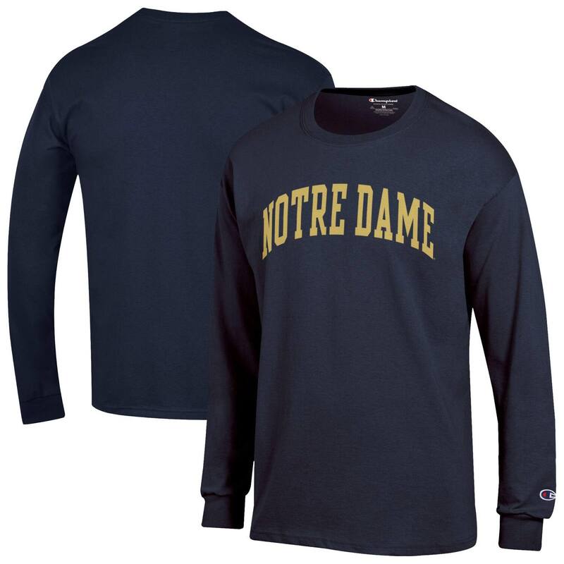 チャンピオン メンズ トップス Tシャツ Men's Championavy Notre Dame Fighting Irish Basic Arch Long Sleeve T-Shirt Ntd Navy ネイビー