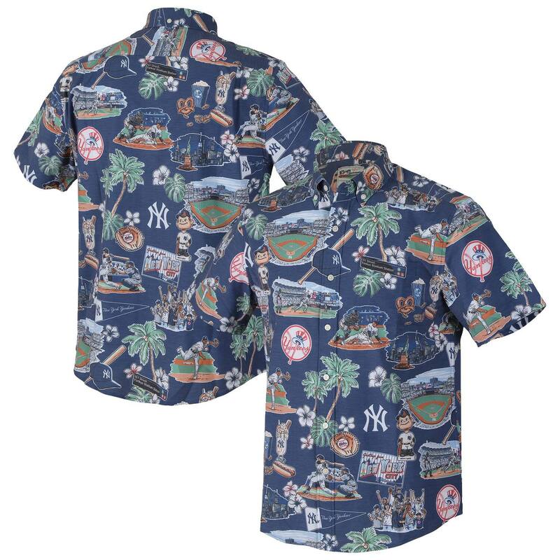 レインスプーナー メンズ トップス Tシャツ ダウン Men'sReyn Spooner Navy New York Yankeescenic Tri-Blend Button-Down Shirt Ynk Navy ネイビー