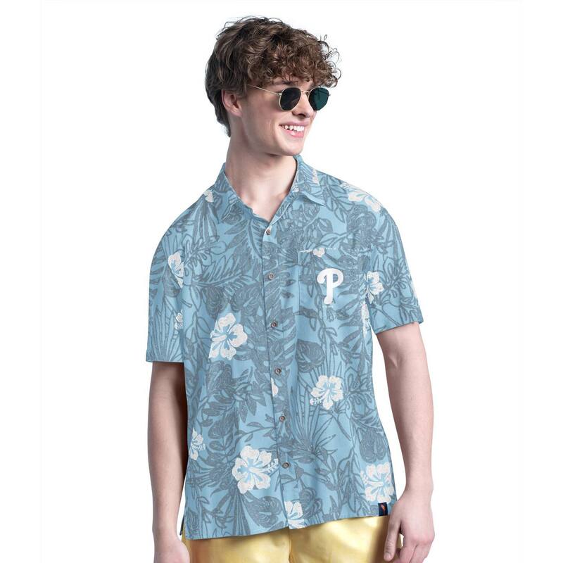 マルガリータビル メンズ トップス Tシャツ Men's Margaritaville Blue Philadelphia Phillies Palm Shade Party Button-Up Shirt Phl Blue ブルー