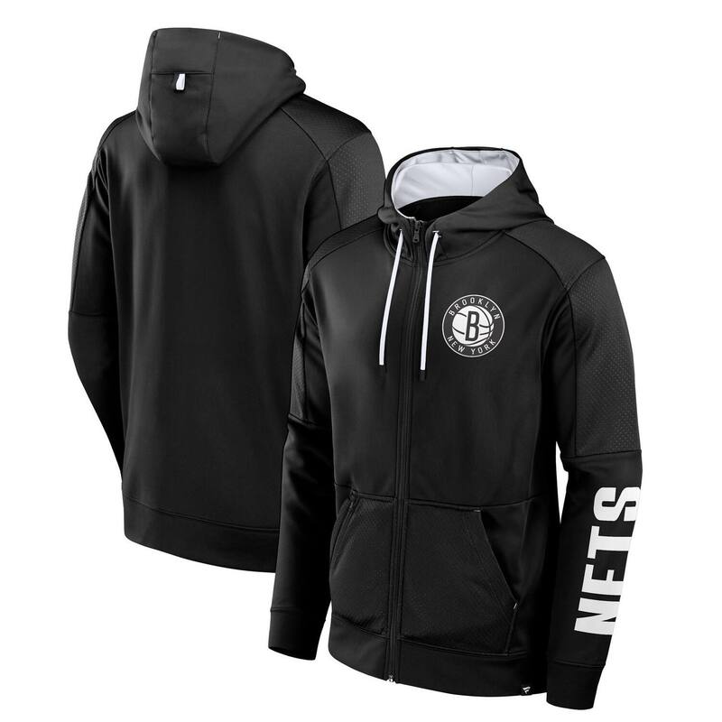 ファナティクス メンズ トップス Tシャツ パーカー Men's Fanatics Black Brooklynets Baller Defender Performance Full-Zip Hoodie Net Black ブラック|ReVida 店