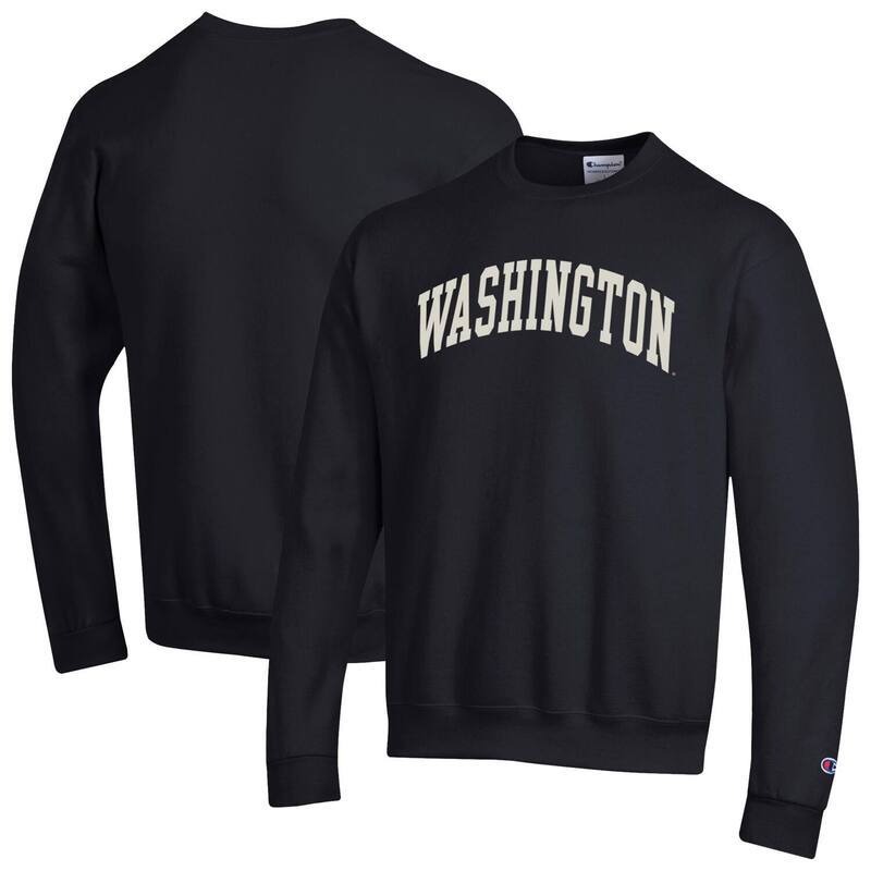 はやりっ児 メンズ トップス プルオーバー 汗水 フリース Men\u0027s Champion Black Washington Huskies Basic Arch Fleece Pullover Sweatshirt Wsh Black 黒いこと