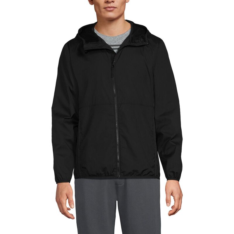 ランズ挙げ句のはて メンズ アウター 上衣・上衣 Men\u0027s Lands\u0027 End UPF 50 Windbreaker Jacket Black 黒いこと