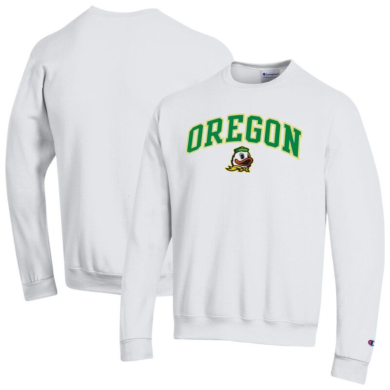 はやりっ児 メンズ トップス プルオーバー 汗水 ロゴタイプ Men\u0027sChampion White Oregon Ducks Arch Over Logo Pullover Sweatshirt Uoo White 白いこと