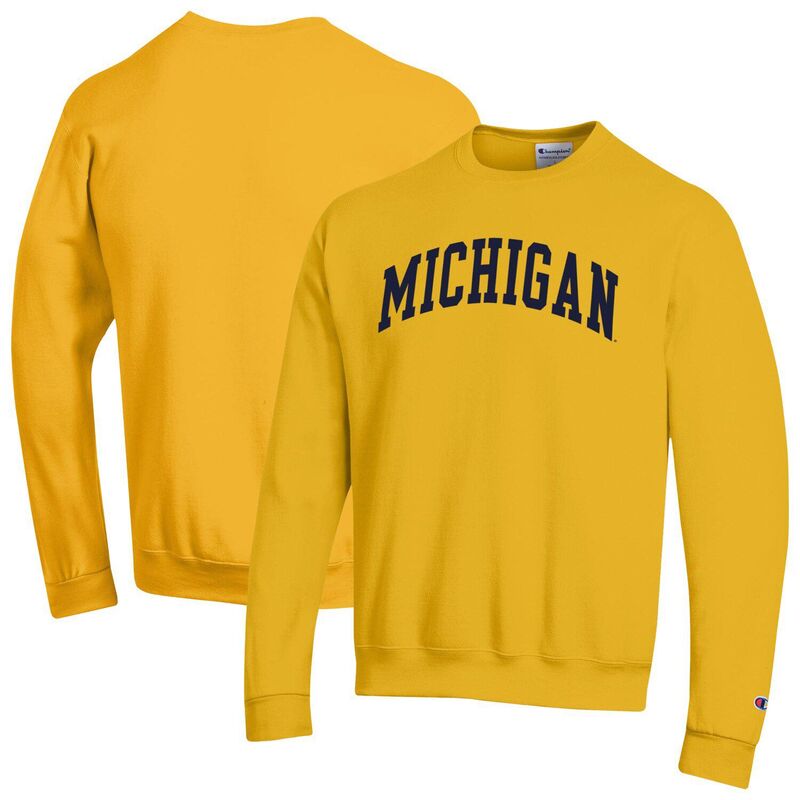 はやりっ児 メンズ トップス プルオーバー 汗水 フリース Men\u0027s Champion Maize Michigan Wolverines Basic Arch Fleece Pullover Sweatshirt Mic Gold ゴールド