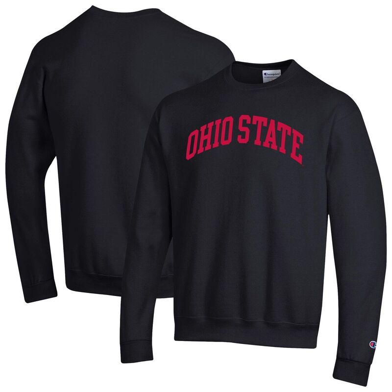 はやりっ児 メンズ トップス プルオーバー 汗水 フリース Men\u0027s Champion Black Ohio State Buckeyes Basic Arch Fleece Pullover Sweatshirt Osu Black 黒いこと