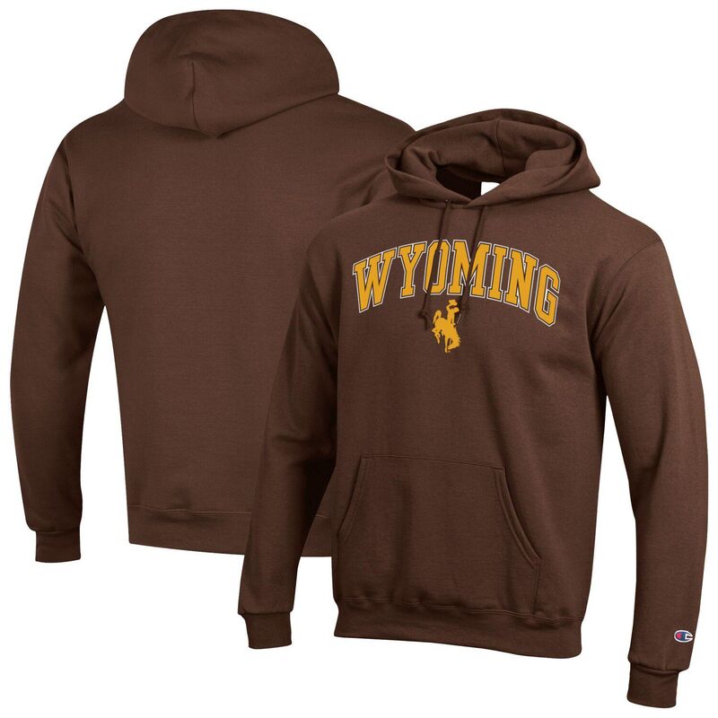 チャンピオン メンズ トップス Tシャツ ロゴ パーカー Men'sChampion Brown Wyoming Cowboys Arch Over Logo Pullover Hoodie Wyo Brown ブラウン｜ReVida 店