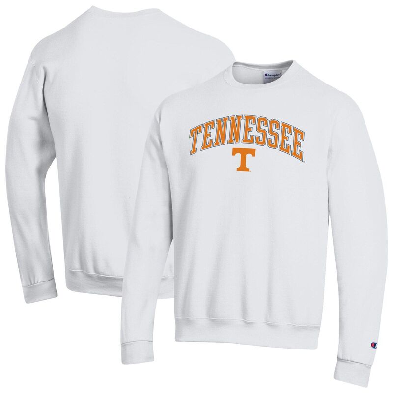 はやりっ児 メンズ トップス プルオーバー 汗水 ロゴタイプ Men\u0027sChampion Whitennessee Volunteers Arch Over Logo Pullover Sweatshirten White 白いこと