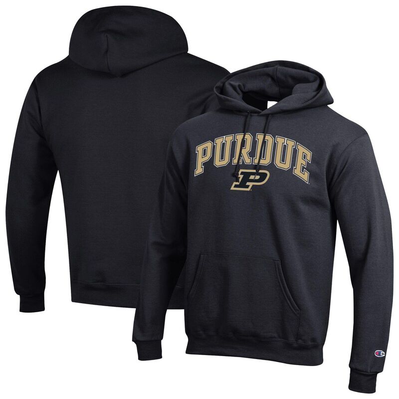 チャンピオン メンズ トップス Tシャツ ロゴ フリース パーカー Men'sChampion Black Purdue Boilermakers Arched Logo Fleece Pullover Hoodie Prd Black ブラック