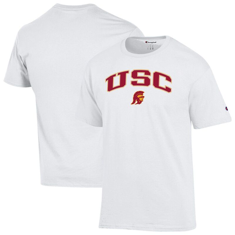 チャンピオン メンズ トップス Tシャツ ロゴ MenChampion White USC Trojans Arched Logo T-Shirt Usc White ホワイト