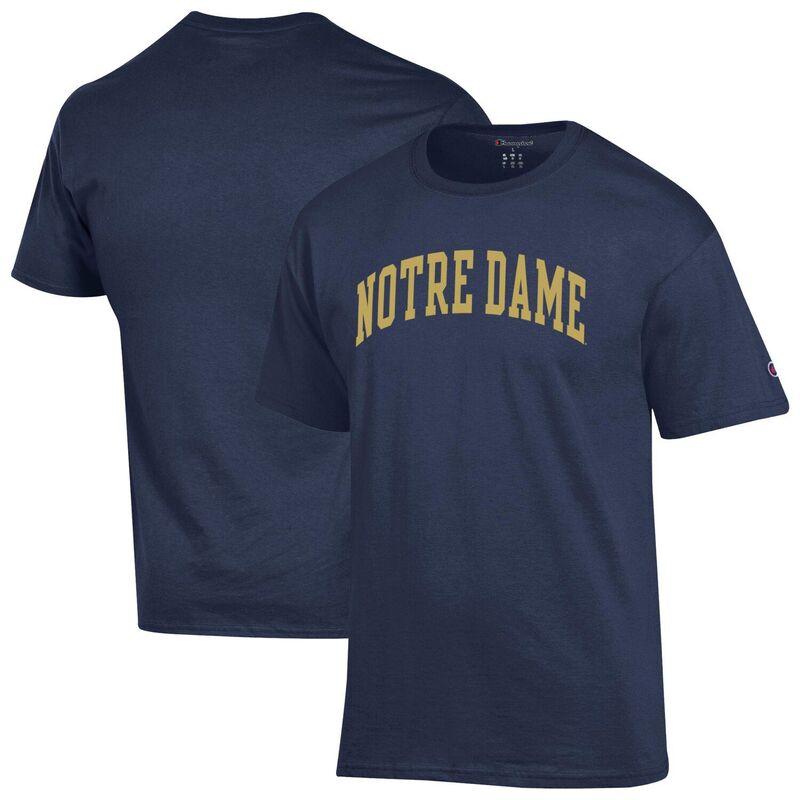 チャンピオン メンズ トップス Tシャツ Men's Championavy Notre Dame Fighting Irish Basic Arch T-Shirt Ntd Navy ネイビー