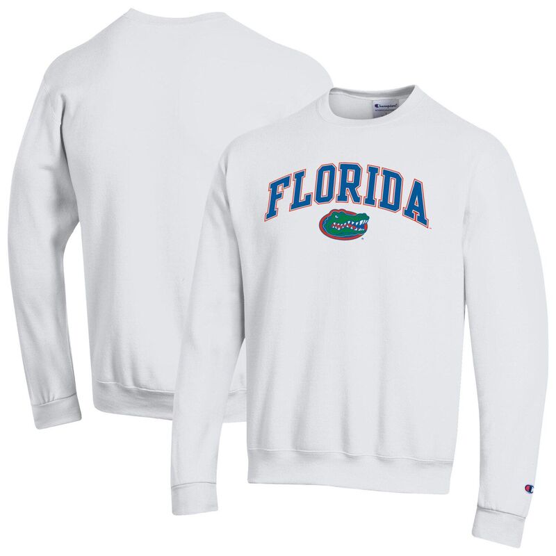 はやりっ児 メンズ トップス プルオーバー 汗水 ロゴタイプ Men\u0027sChampion White Florida Gators Arch Over Logo Pullover Sweatshirt Fld White 白いこと
