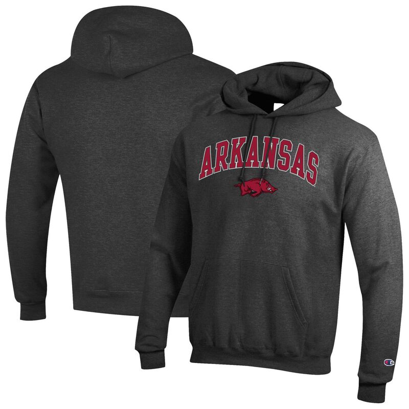 チャンピオン メンズ トップス Tシャツ ロゴ フリース パーカー Men'sChampion Charcoal Arkansas Razorbacks Arched Logo Fleece Pullover Hoodie Ark Charco チャコール