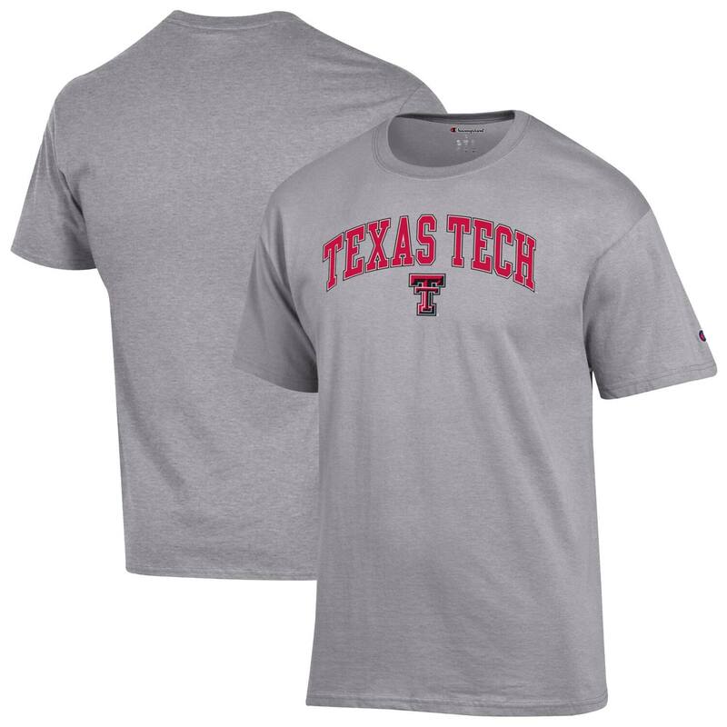 チャンピオン メンズ トップス Tシャツ ロゴ MenChampion Heather Gray Texas Tech Red Raiders Arch Over Logo T-Shirtxt Grey グレー