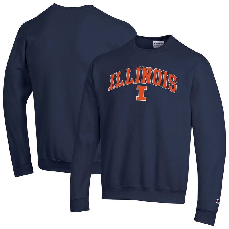 はやりっ児 メンズ トップス プルオーバー 汗水 ロゴタイプ Men\u0027sChampionavy Illinois Fighting Illini Arch Over Logo Pullover Sweatshirt Ill Navy 米国海軍