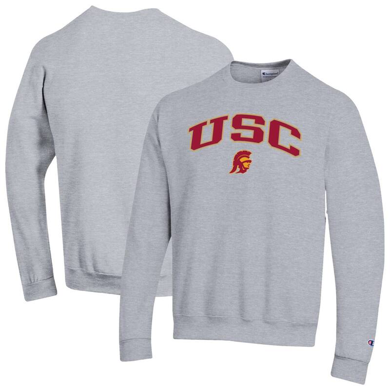 はやりっ児 メンズ トップス プルオーバー 汗水 ロゴタイプ Men\u0027sChampion Heather Gray USC Trojans Arch Over Logo Pullover Sweatshirt Usc Grey 薄墨色