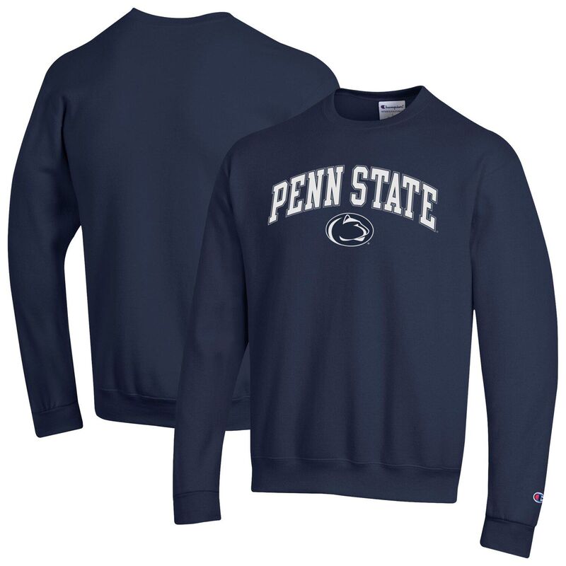 はやりっ児 メンズ トップス プルオーバー 汗水 ロゴタイプ Men\u0027sChampionavy Penn State Nittany Lions Arch Over Logo Pullover Sweatshirt Pst Navy 米国海軍