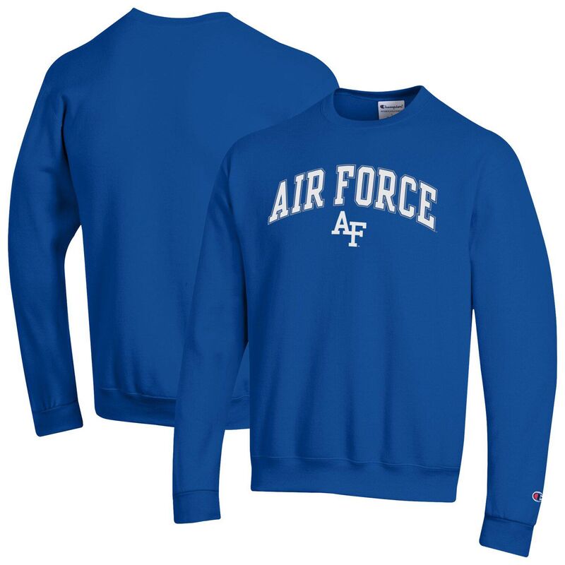 はやりっ児 メンズ トップス プルオーバー 汗水 ロゴタイプ Men\u0027sChampion Royal Air Force Falcons Arch Over Logo Pullover Sweatshirt Afa Blue 青色