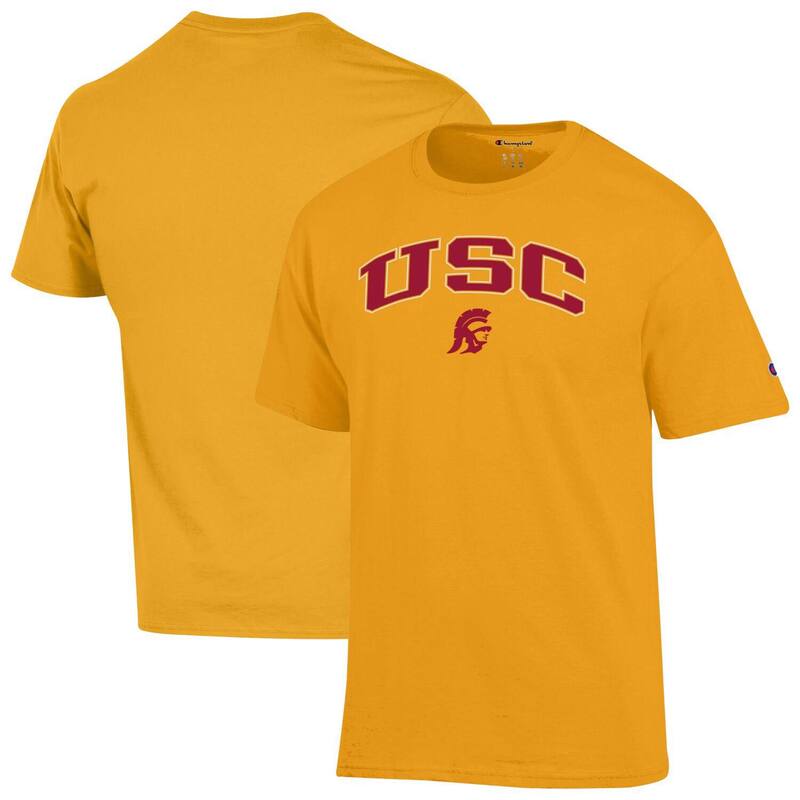 チャンピオン メンズ トップス Tシャツ ロゴ Men'sChampion Gold USC Trojans Arch Over Logo T-Shirt Usc Gold ゴールド｜ReVida 店