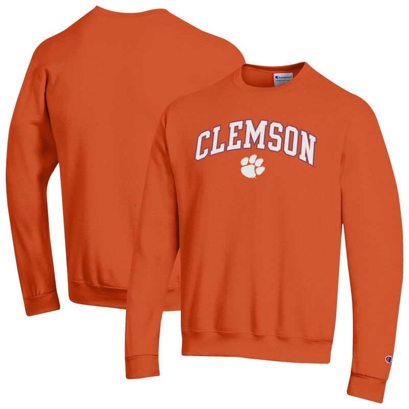 はやりっ児 メンズ トップス プルオーバー 汗水 ロゴタイプ Men\u0027sChampion Orange Clemson Tigers Arch Over Logo Pullover Sweatshirt Clm Orange オレンジ色