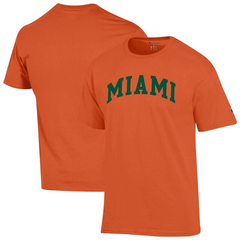 チャンピオン メンズ トップス Tシャツ Men Champion Orange Miami Hurricanes Basic Arch T-Shirt Mia Orange オレンジ