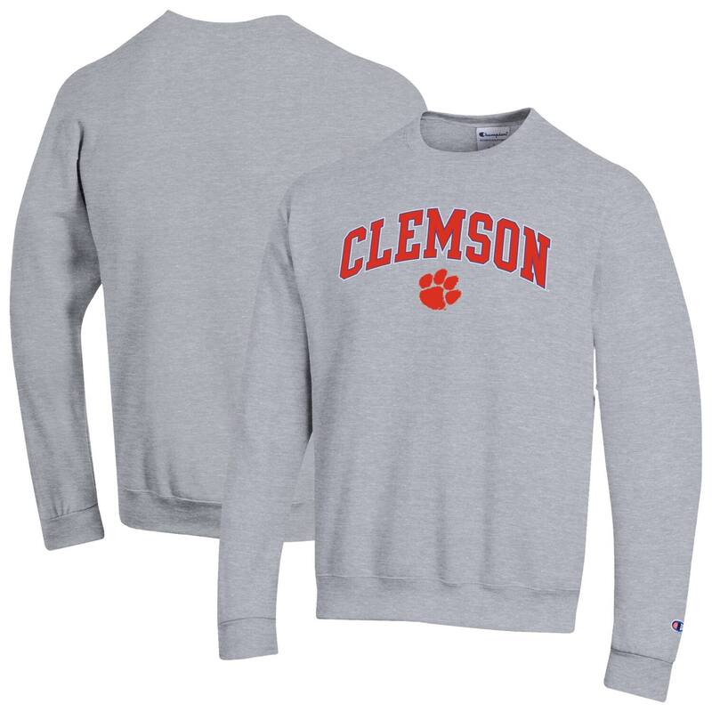 はやりっ児 メンズ トップス プルオーバー 汗水 ロゴタイプ Men\u0027sChampion Heather Gray Clemson Tigers Arch Over Logo Pullover Sweatshirt Clm Grey 薄墨色