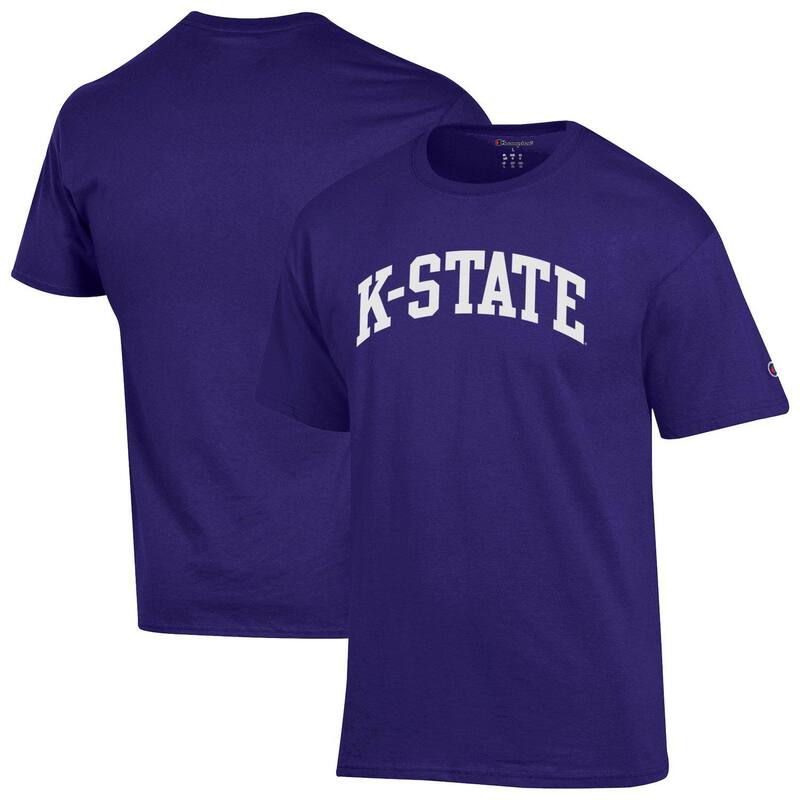 チャンピオン メンズ トップス Tシャツ Men's Champion Purple Kansastate Wildcats Basic Arch T-Shirt Kst Purple パープル|ReVida 店