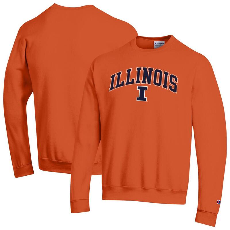 はやりっ児 メンズ トップス プルオーバー 汗水 ロゴタイプ Men\u0027sChampion Orange Illinois Fighting Illini Arch Over Logo Pullover Sweatshirt Ill Orange オレンジ色