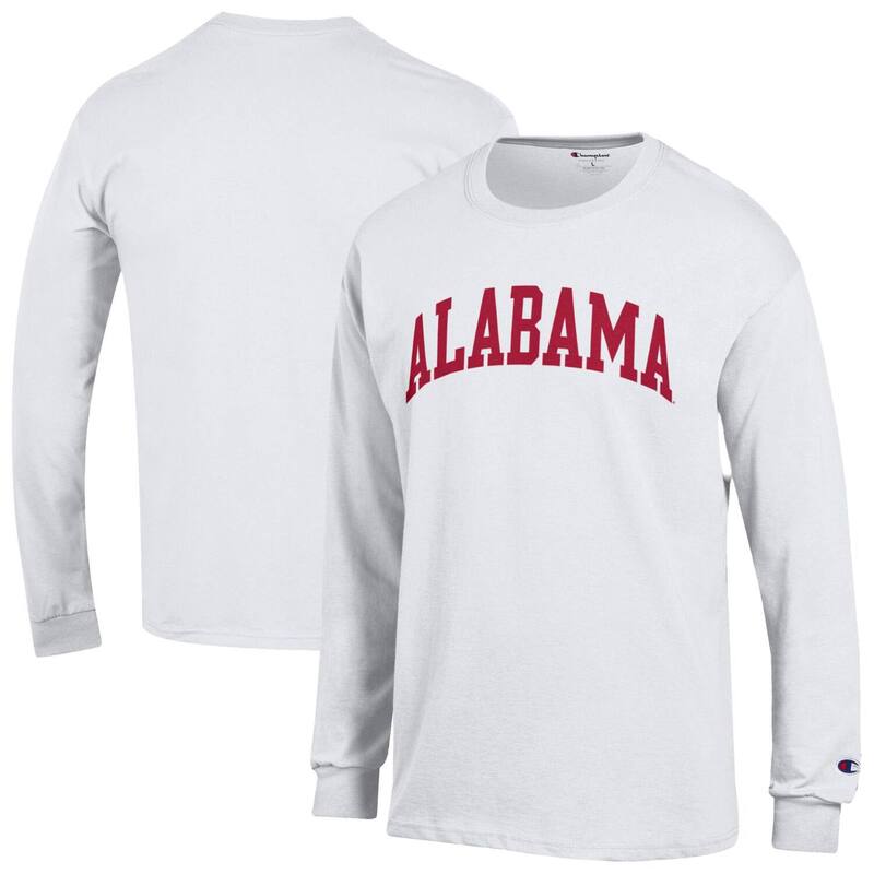 チャンピオン メンズ トップス Tシャツ Men's Champion White Alabama Crimson Tide Basic Arch Long Sleeve T-Shirt Ala White ホワイト