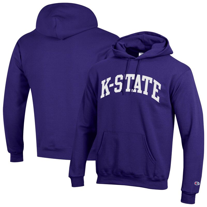 チャンピオン メンズ トップス Tシャツ フリース パーカー Men's Champion Purple Kansastate Wildcats Basic Arch Fleece Pullover Hoodie Kst Purple パープル